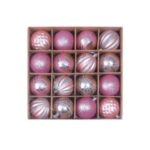 16Pcs/Box Christmas Tree Ball Pendant Xmas Tree Decor – Pink