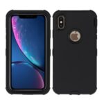 Dustproof Detachable PC + Liquid Silicone Hybrid Cover for iPhone XS Max 6.5 inch – Black