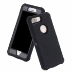 Shockproof Detachable PC + Liquid Silicone Hybrid Cover for iPhone 8 Plus/7 Plus 5.5 inch – Black