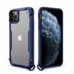 Carbon Fiber Texture PC + TPU Hybrid Case for iPhone 12 Pro Max 6.7 inch – Blue