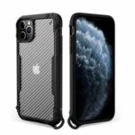 Carbon Fiber Texture PC + TPU Hybrid Cover for iPhone 12 5.4 inch – Black
