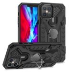 Armor Guard Detachable Kickstand TPU+PC Hybrid Protector Cover with Metal Sheet for iPhone 12 Pro Max 6.7 inch – Black