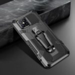 Back Clip Plastic + TPU Hybrid Case with Kickstand for iPhone 12 5.4 inch – Black