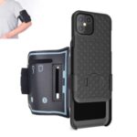 Woven Style PC with Kickstand Cover with Armband for iPhone 12 Pro Max 6.7 inch