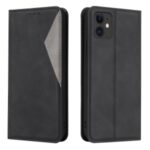 Splicing Leather Silky Touch Rhombus Pattern Shell for iPhone 11 Pro 5.8 inch – Black