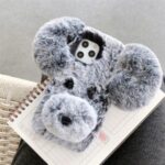 Dog Style Fur Coated TPU Phone Cover for iPhone 12 – Grey