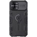 NILLKIN CamShield Armor Case PC TPU Hybrid Shell with Ring Kickstand for iPhone 12 Pro Max – Black