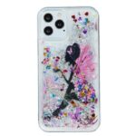 Quicksand Glitter Powder Embossed Pattern Printing TPU Case for iPhone 12/12 Pro – Flower Fairy