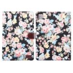Flower Cloth Skin Wallet PU Leather Tablet Cover for iPad Air (2020) – Black