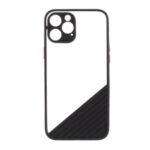 Acrylic + TPU 2-in-1 Contrast Color Cell Phone Case for iPhone 12/12 Pro – Black