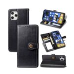 HAT PRINCE Litchi Texture PU Leather Wallet Case for iPhone 12 Pro / iPhone 12 – Black