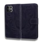 For iPhone 12 Pro Max 6.7 inch Imprinted Tiger Pattern Wallet Leather Mobile Phone Case – Black