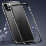 Le-Lock Series Shockproof Buckle Metal Frame Bumper Case for iPhone 12 Pro/12 – Black
