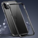 Le-Lock Series Shockproof Buckle Metal Frame Bumper Case for iPhone 12 Pro Max – Black