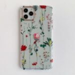 Nature Series Flower Decor TPU + Electroplated Edge Phone Cover for iPhone 12/12 Pro – Red Rose