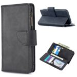 BF02 Zipper Pocket Detachable 2-in-1 Leather Wallet Stand Phone Cover for iPhone 12 Pro Max – Black
