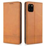 AZNS Auto-absorbed Leather Wallet Stand Case for Samsung Galaxy A81/Note 10 Lite – Brown