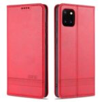 AZNS Auto-absorbed Leather Wallet Stand Case for Samsung Galaxy A81/Note 10 Lite – Red