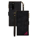 Wallet Phone Case PU Leather Coated TPU Cover for Samsung Galaxy Note 20 5G / Galaxy Note 20 – Black