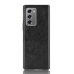 Litchi Skin Leather Coated PC Back Shell for Samsung Galaxy Z Fold2 5G – Black