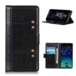 Rivet Decor Crazy Horse Texture Wallet Stand Leather Case for Samsung Galaxy A42 5G – Black