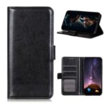 Crazy Horse Texture Leather Wallet Phone Case for Samsung Galaxy A42 5G – Black
