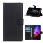 Litchi Skin Texture Wallet Leather Stand Protective Case for Samsung Galaxy A42 5G – Black