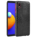 PU Leather Coated PC Crocodile Skin Shell for Samsung Galaxy A01 Core/M01 Core – Black