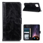 Crazy Horse Texture Leather Mobile Phone Case Shell for Samsung Galaxy A42 5G – Black