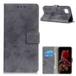 Vintage Style Wallet Stand Leather Phone Case for Samsung Galaxy A42 5G – Grey