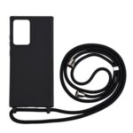 Soft TPU Case with Lanyard for Samsung Galaxy Note20 Ultra Cover/Note20 Ultra 5G Shell – Black