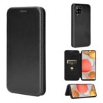 Carbon Fiber Texture Leather Auto-absorbed Phone Casing for Samsung Galaxy A42 5G – Black