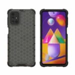 Honeycomb Pattern Shock-proof TPU + PC Hybrid Case for Samsung Galaxy M31s – Black