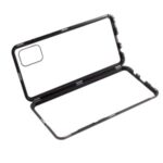 Magnetic Adsorption Metal Frame + Double-sided Tempered Glass Phone Case for Samsung Galaxy A31 – Black