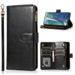 Crazy Horse Leather Coated TPU Wallet Phone Stand Case with 9 Card Slots Kickstand Shell for Samsung Galaxy Note20 Ultra 5G / Galaxy Note20 Ultra – Black