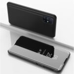 View Window Mirror Surface Leather Flip Phone Cover for Samsung Galaxy M51 – Black