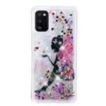 Pattern Printing Embossed Glitter Powder Quicksand TPU Case for Samsung Galaxy A41 (Global Version) – Flower Fairy