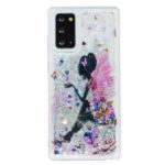 Glitter Powder Embossed Pattern Printing Quicksand TPU Case for Samsung Galaxy Note 20/Note 20 5G – Flower Fairy