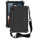 Honeycomb Texture EVA Tablet Combo Case with Shoulder Strap for Samsung Galaxy Tab S7 – Black
