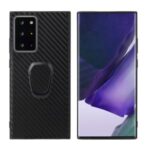 TPU + PC + PU Leather with Ring-Shape Kickstand Phone Cover Shell for Samsung Galaxy Note 20/Note 20 5G  – Carbon Fiber Texture