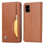Auto-absorbed Wallet Stand Leather Protector Cover for Samsung Galaxy S20 FE/S20 Fan Edition – Brown