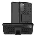 Cool Tyre PC + TPU Protection Shell with Kickstand for Samsung Galaxy S20 FE 5G/S20 Fan Edition 5G – Black