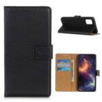 PU Leather Cell Phone Cover with Wallet Stand for Samsung Galaxy M51 Side Fingerprint Version – Black