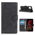 PU Leather Stand Wallet Mobile Phone Cover for Samsung Galaxy M51 Side Fingerprint Version – Black