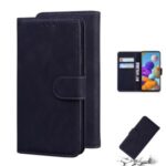 Leather Wallet Stand Phone Case for Samsung Galaxy A21s – Black