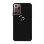 Heart Pattern Decor Matte TPU Phone Case Cover for Samsung Galaxy Note20 Ultra 5G / Galaxy Note20 Ultra – Black