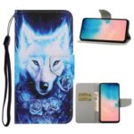 Pattern Printing Leather Wallet Stylish Stand Case with Handy Strap for 	Samsung Galaxy A71 SM-A715 – Wolf