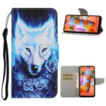 Faddish Pattern Printing Leather Wallet Case for Samsung Galaxy A21 – Wolf