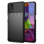 Thunder Series Twill Texture TPU Phone Case (Side Fingerprint) for Samsung Galaxy M51 – Black