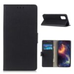 PU Leather Wallet Stand Phone Cover for Samsung Galaxy M51 Side Fingerprint Version – Black